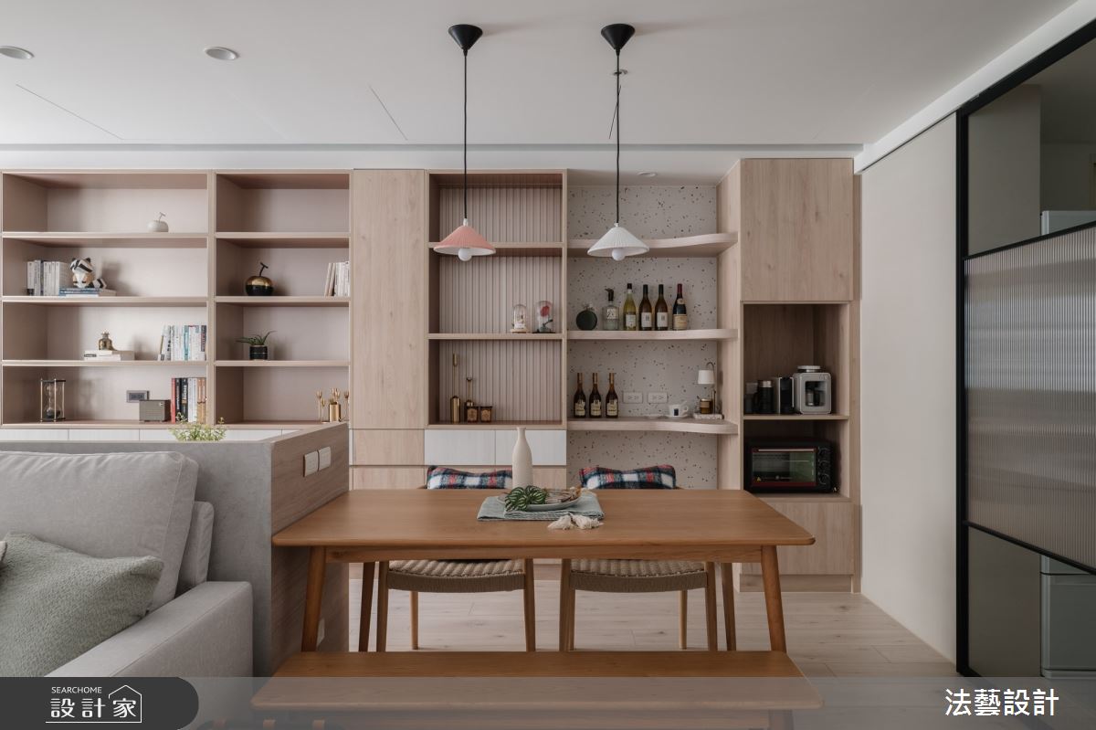 25坪老屋(31~40年)＿混搭風客廳餐廳書房案例圖片＿法藝設計＿法藝_沁白之境之4