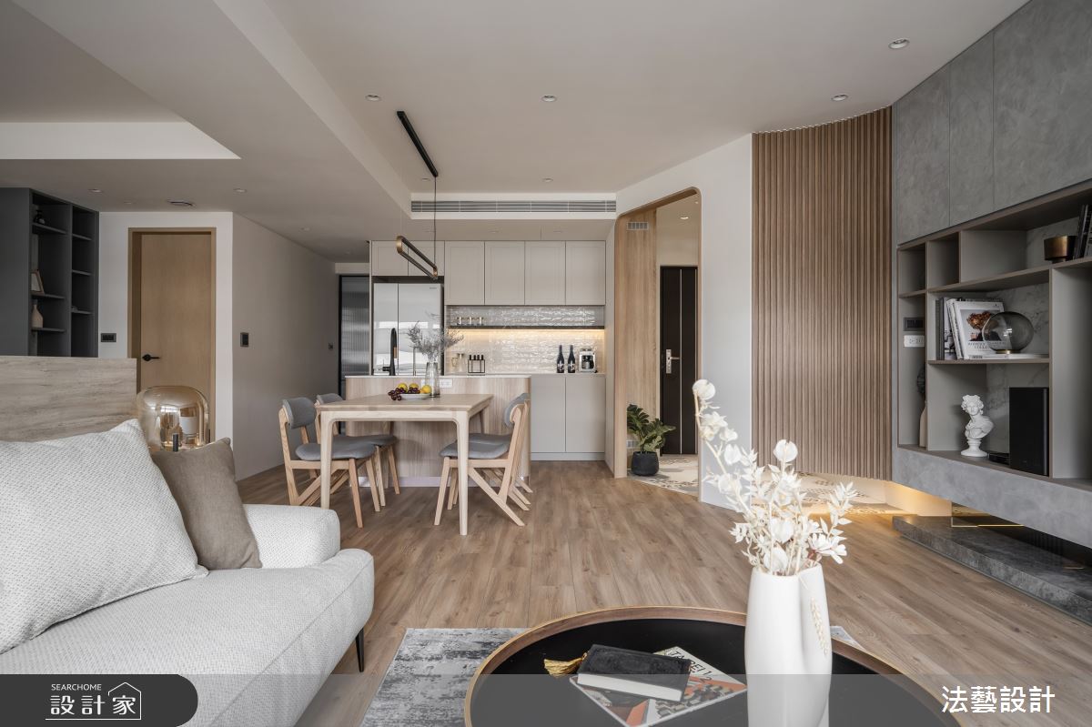37坪老屋(31~40年)＿現代風玄關客廳餐廳廚房中島案例圖片＿法藝設計＿法藝_春日暖暖之17