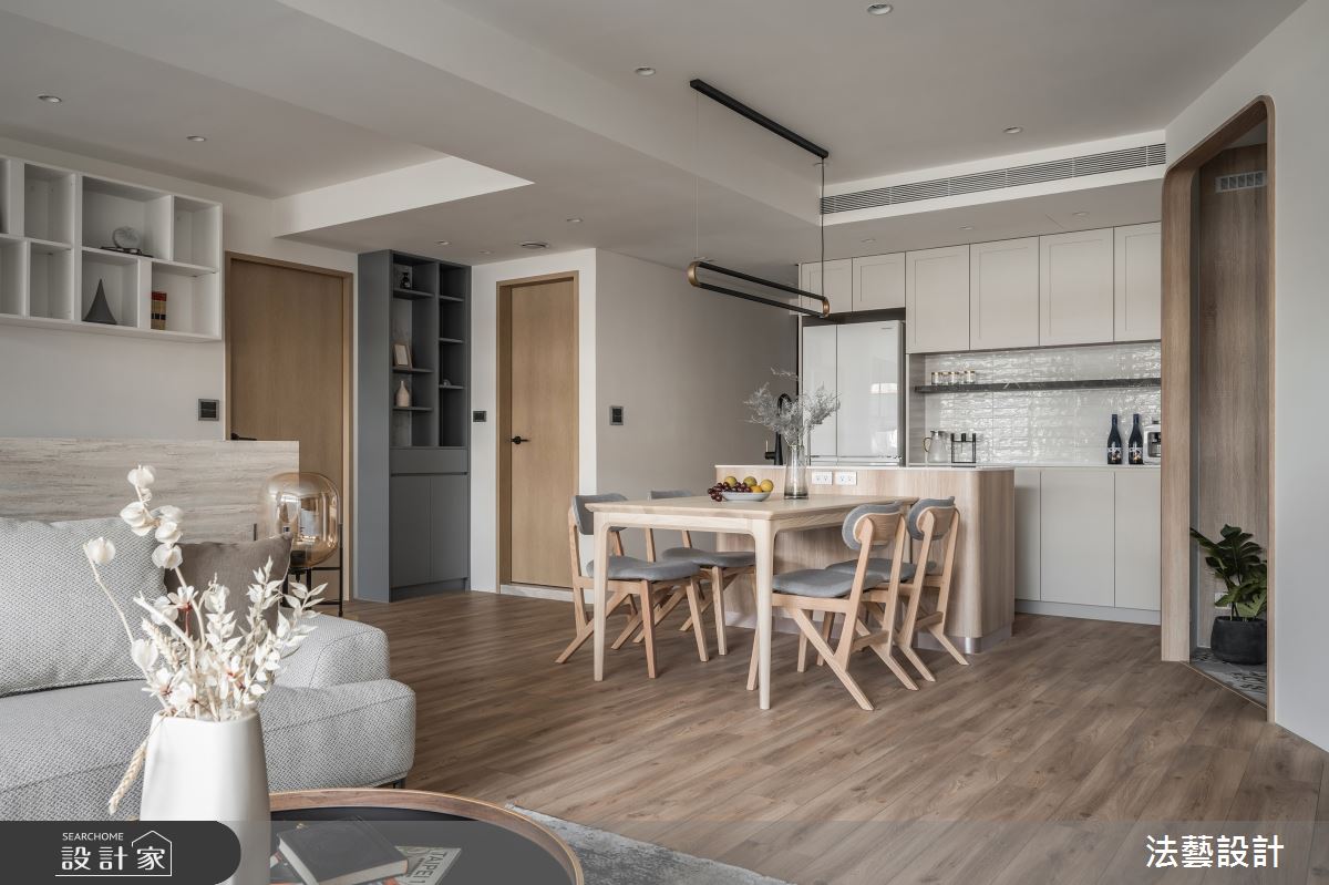37坪老屋(31~40年)＿現代風客廳餐廳廚房中島案例圖片＿法藝設計＿法藝_春日暖暖之18