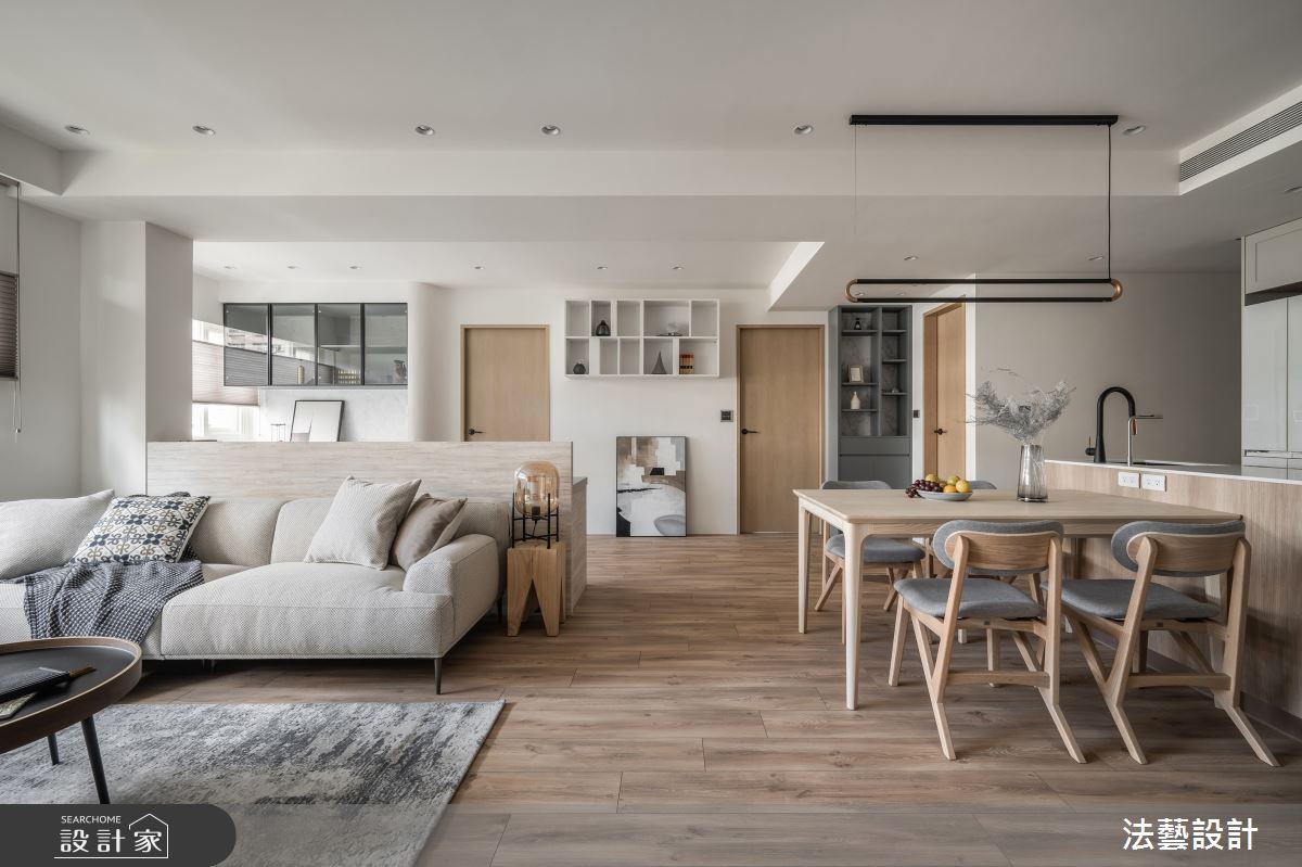 37坪老屋(31~40年)＿現代風客廳餐廳中島案例圖片＿法藝設計＿法藝_春日暖暖之16