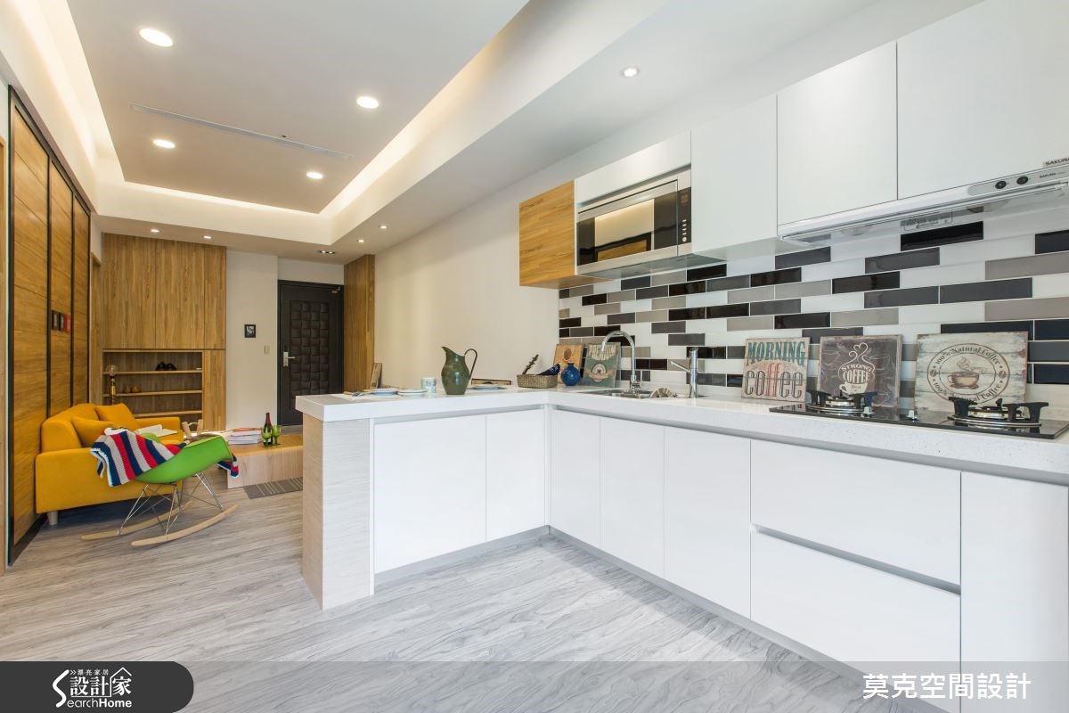 100坪預售屋＿北歐風客廳廚房吧檯案例圖片＿莫克空間設計/莫國箴建築師事務所＿莫克_01之11