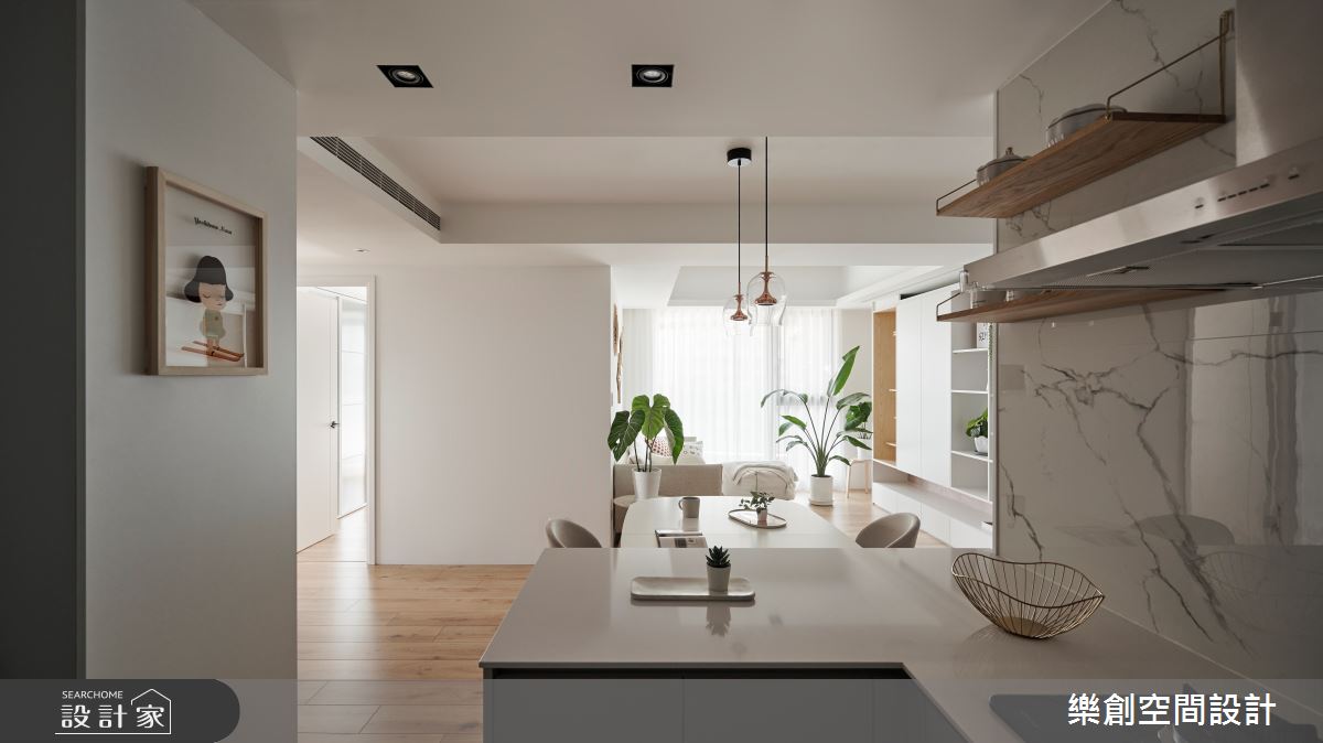 新成屋(5年以下)＿北歐風客廳餐廳中島案例圖片＿樂創空間設計＿樂創_24台中。S&K House之10