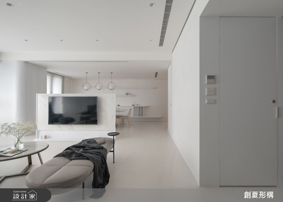 70坪中古屋(5~15年)＿簡約風客廳餐廳案例圖片＿創夏形構有限公司＿創夏形構_白色城市之1