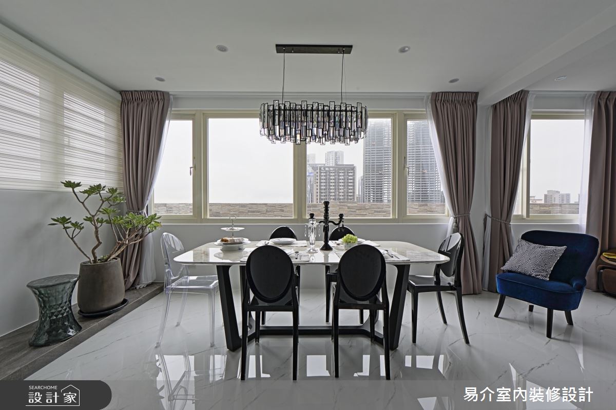 60坪中古屋(5~15年)＿新古典餐廳案例圖片＿易介室內裝修設計＿易介_林口60坪新古典之8