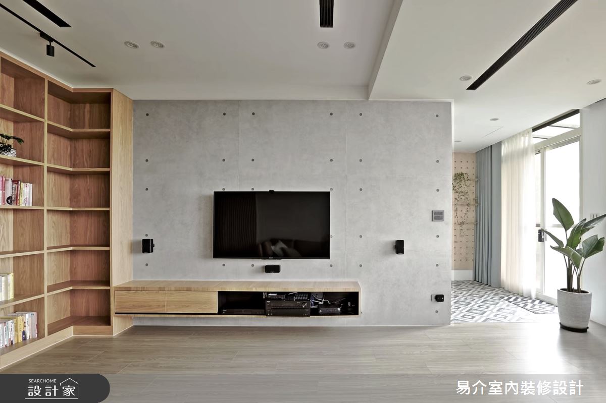 40坪中古屋(5~15年)＿現代風客廳案例圖片＿易介室內裝修設計＿易介_木柵40坪現代風之3