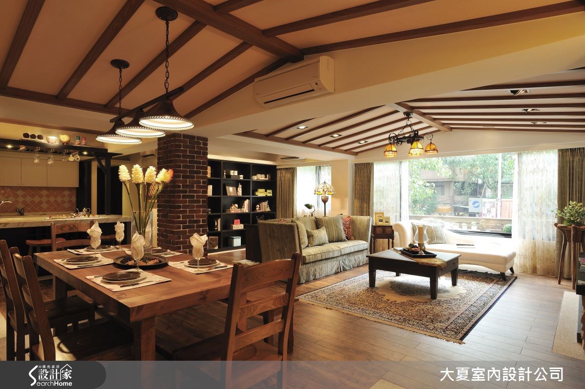 44坪老屋(16~30年)＿鄉村風客廳餐廳案例圖片＿大夏室內設計公司＿大夏_05之1