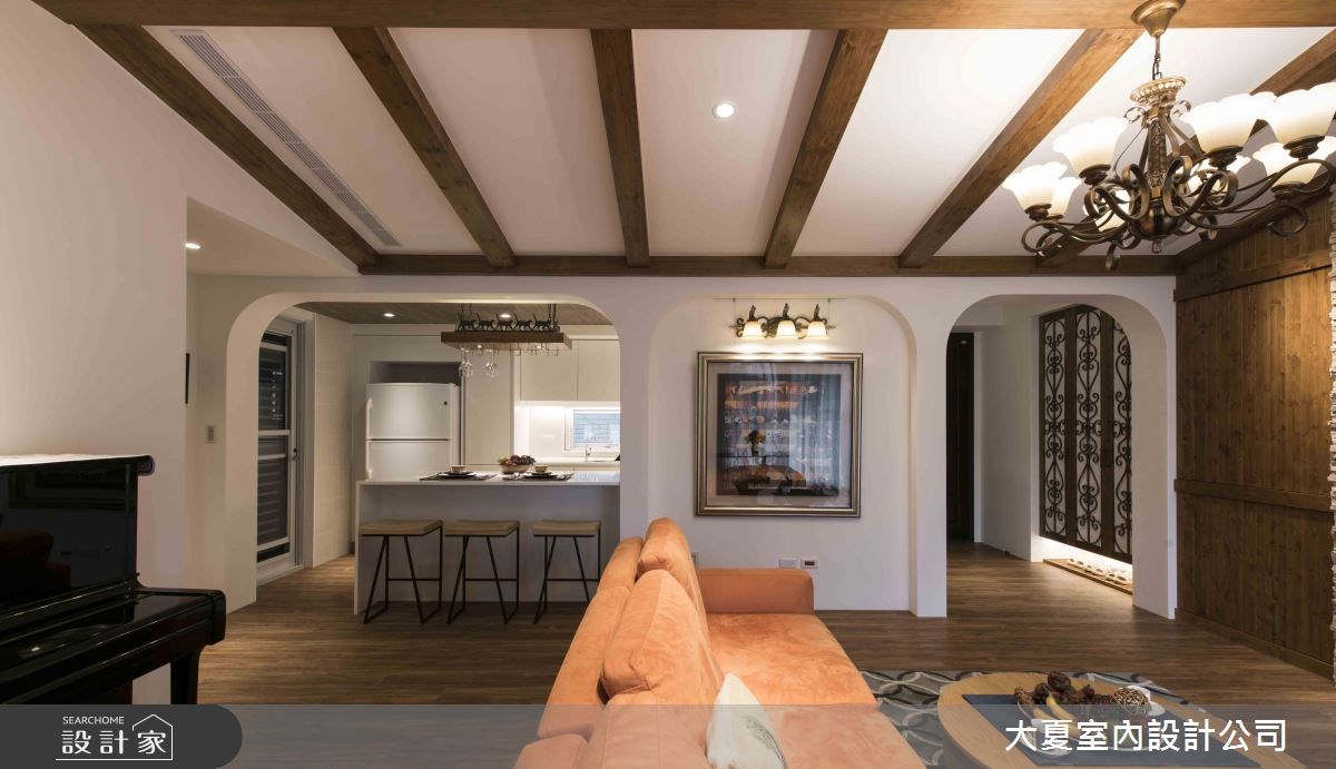 47坪新成屋(5年以下)＿鄉村風客廳吧檯案例圖片＿大夏室內設計公司＿大夏_47之6