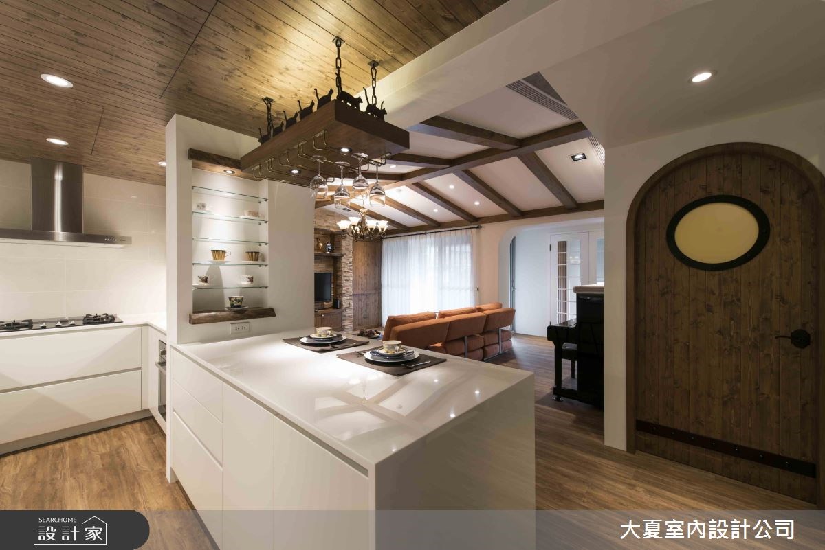 47坪新成屋(5年以下)＿鄉村風客廳廚房吧檯案例圖片＿大夏室內設計公司＿大夏_47之8