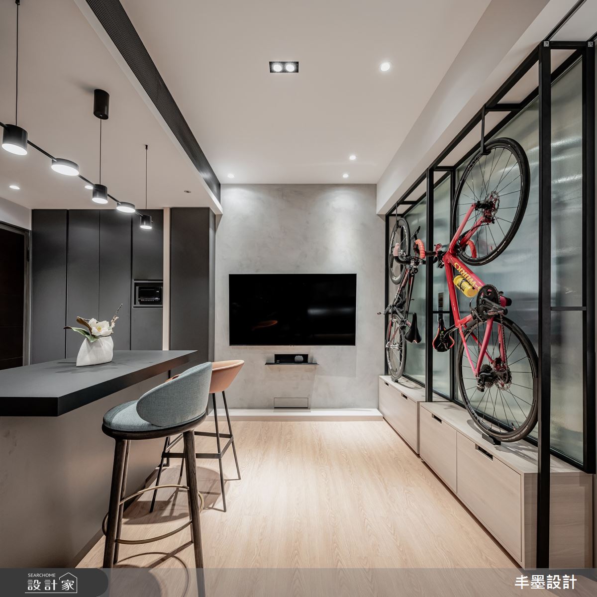 8坪新成屋(5年以下)＿現代風玄關中島案例圖片＿丰墨設計＿丰墨_21FB House之6