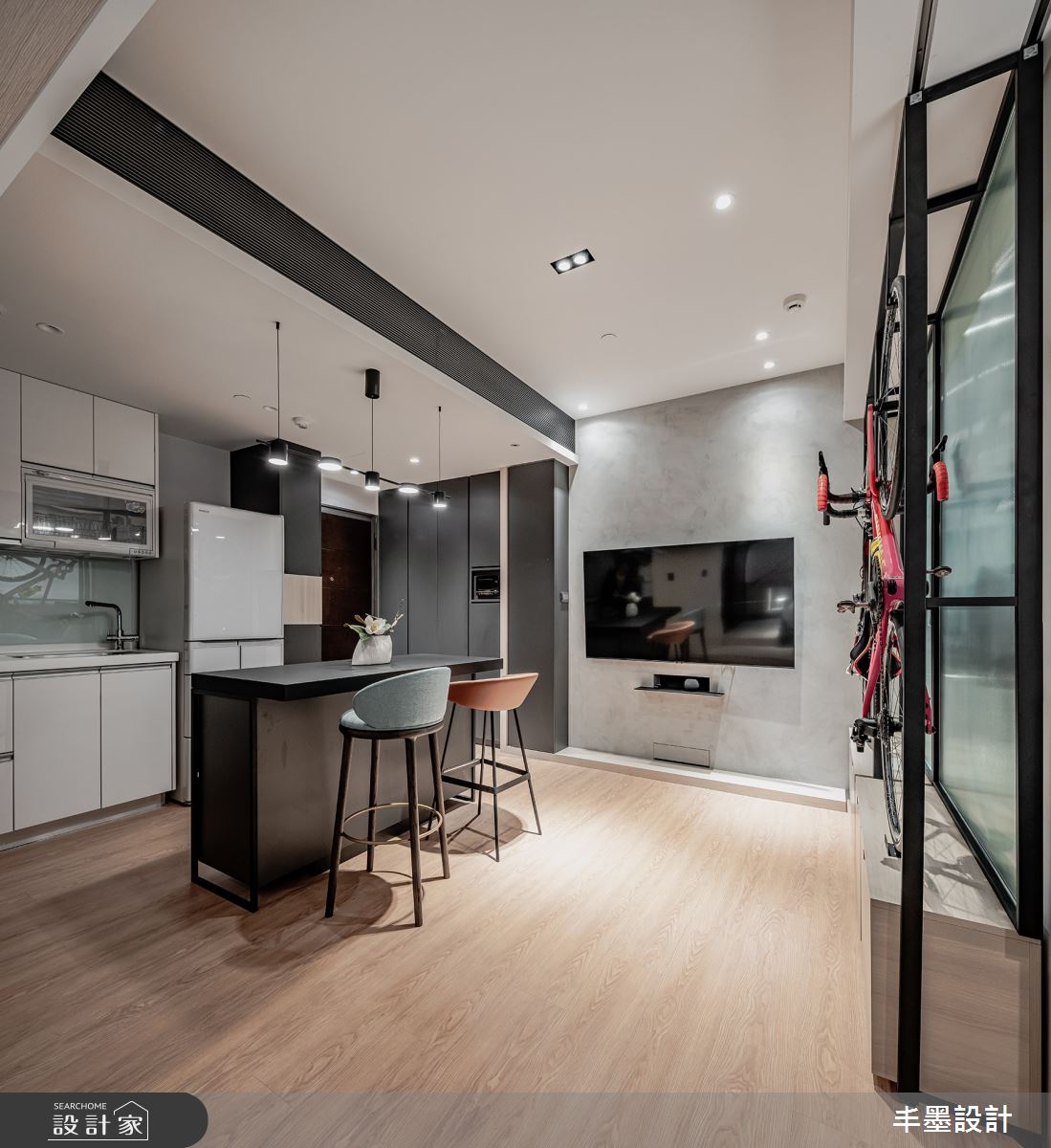8坪新成屋(5年以下)＿現代風餐廳廚房中島案例圖片＿丰墨設計＿丰墨_21FB House之7