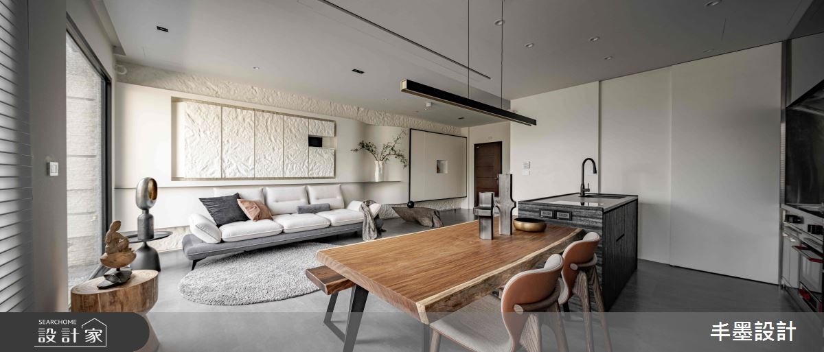 49坪新成屋(5年以下)＿現代風客廳餐廳中島案例圖片＿丰墨設計＿丰墨_24T House之14