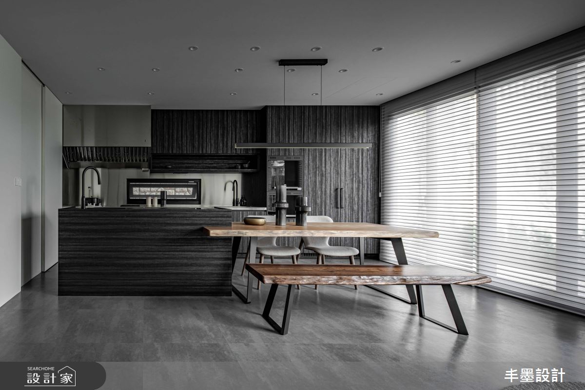 49坪新成屋(5年以下)＿現代風餐廳廚房中島案例圖片＿丰墨設計＿丰墨_24T House之18