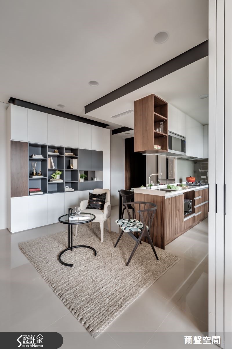 15坪新成屋(5年以下)＿現代風客廳廚房吧檯案例圖片＿爾聲空間設計＿爾聲_日光宅之4