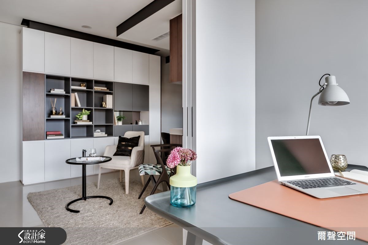 15坪新成屋(5年以下)＿現代風客廳書房案例圖片＿爾聲空間設計＿爾聲_日光宅之8