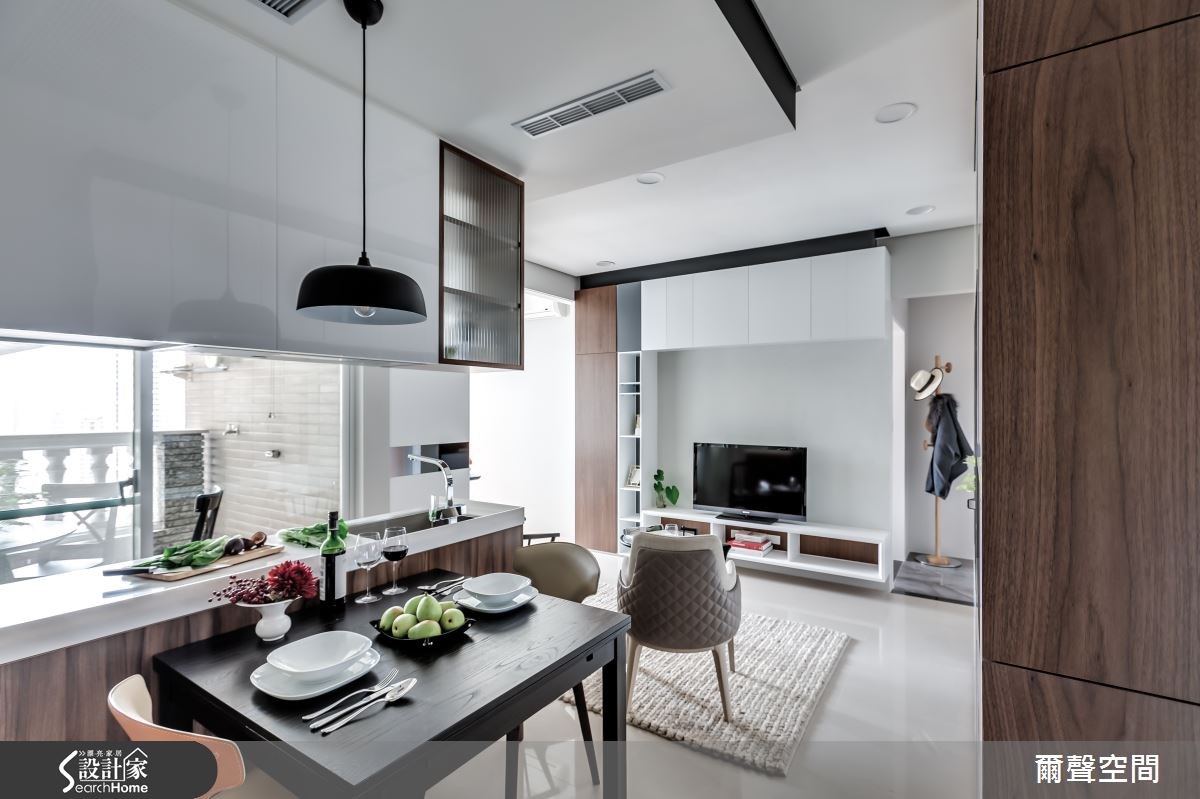 15坪新成屋(5年以下)＿現代風客廳餐廳吧檯案例圖片＿爾聲空間設計＿爾聲_日光宅之10