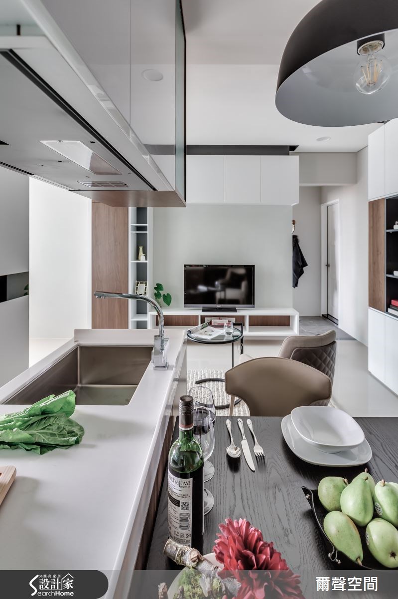 15坪新成屋(5年以下)＿現代風客廳餐廳吧檯案例圖片＿爾聲空間設計＿爾聲_日光宅之11