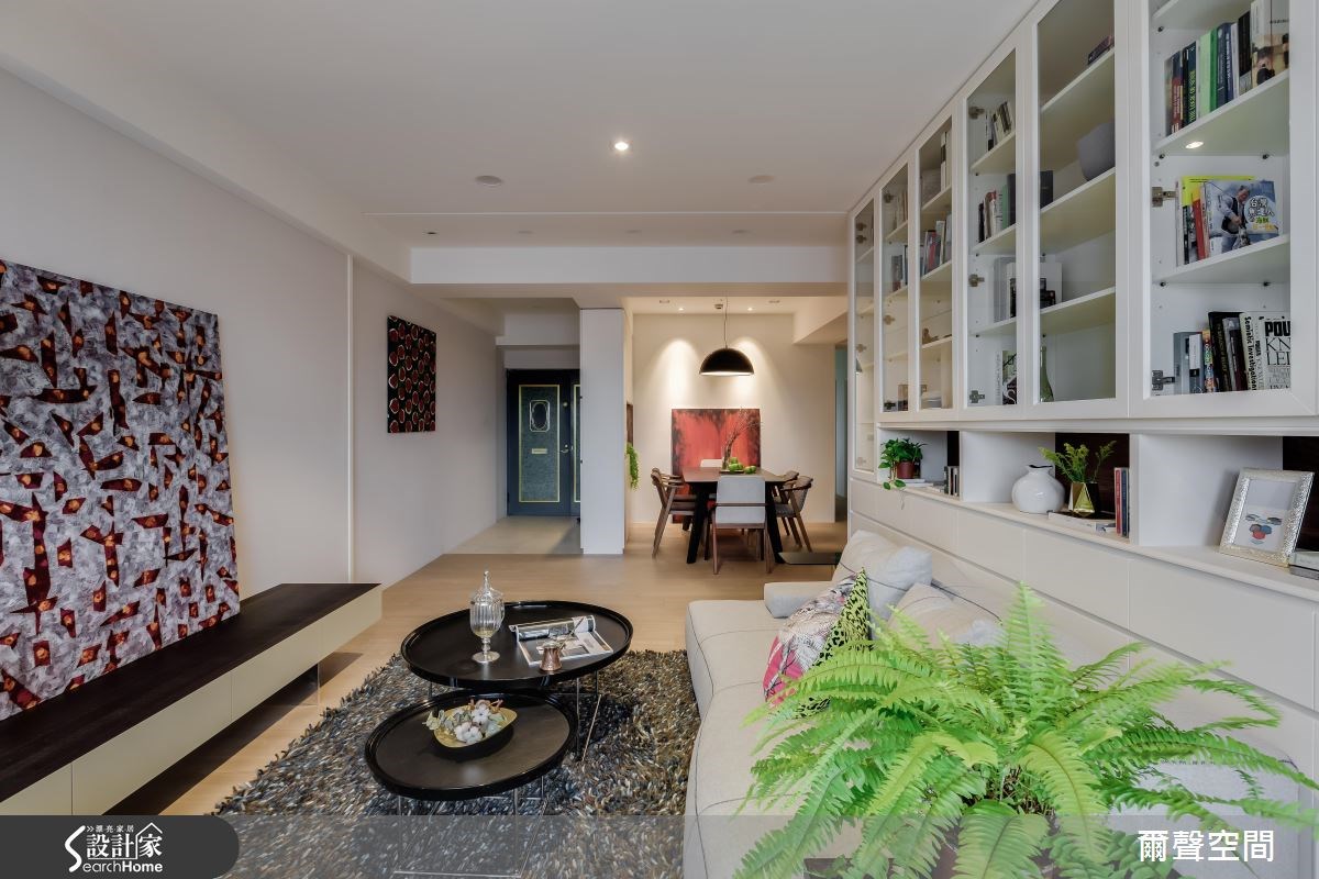 36坪中古屋(5~15年)＿現代風玄關客廳餐廳案例圖片＿爾聲空間設計＿爾聲_W Residence 英倫居所之7