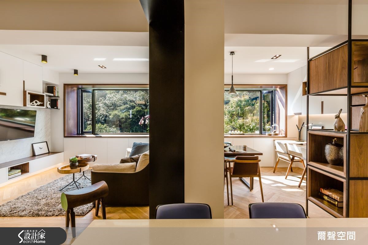 25坪老屋(16~30年)＿現代風客廳餐廳吧檯案例圖片＿爾聲空間設計＿爾聲_04之8