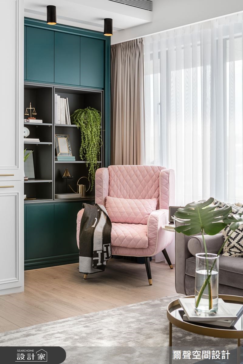 32坪新成屋(5年以下)＿混搭風客廳案例圖片＿爾聲空間設計＿爾聲_The Emerald Chic之10