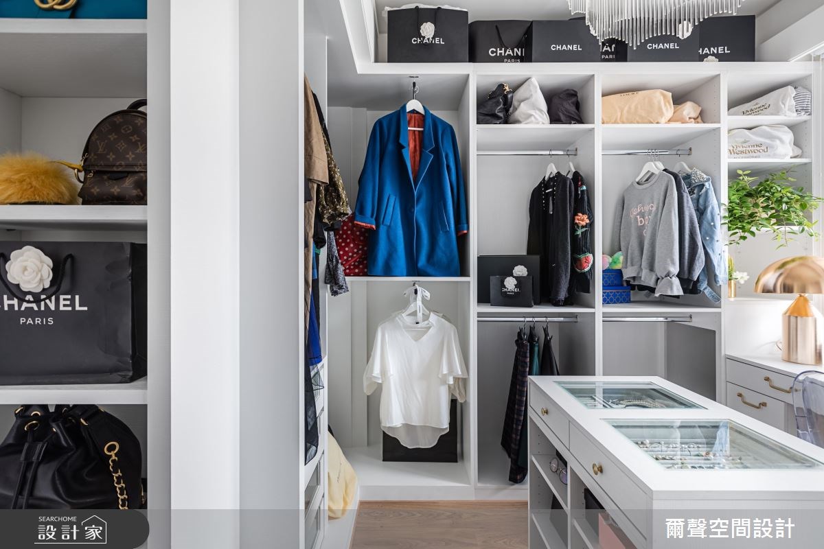 32坪新成屋(5年以下)＿混搭風更衣間案例圖片＿爾聲空間設計＿爾聲_The Emerald Chic之15