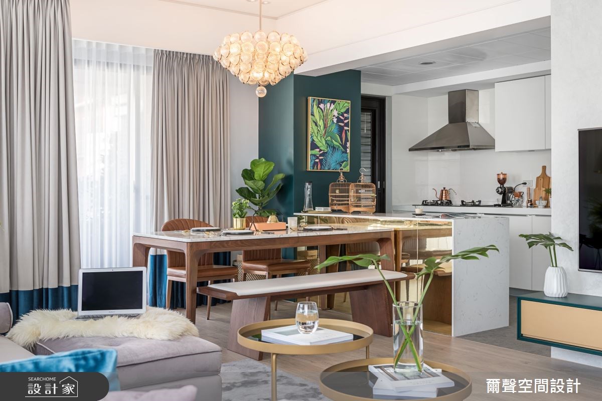 32坪新成屋(5年以下)＿混搭風餐廳案例圖片＿爾聲空間設計＿爾聲_The Emerald Chic之22
