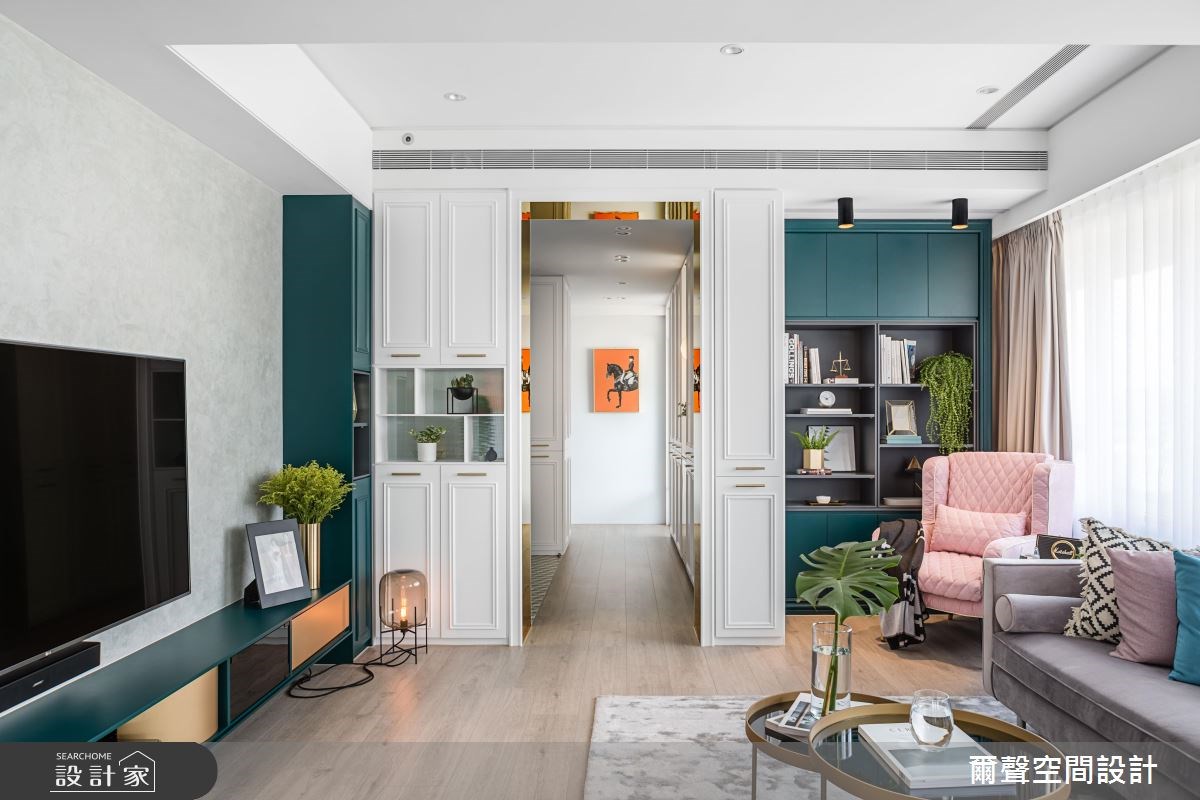 32坪新成屋(5年以下)＿混搭風客廳案例圖片＿爾聲空間設計＿爾聲_The Emerald Chic之23