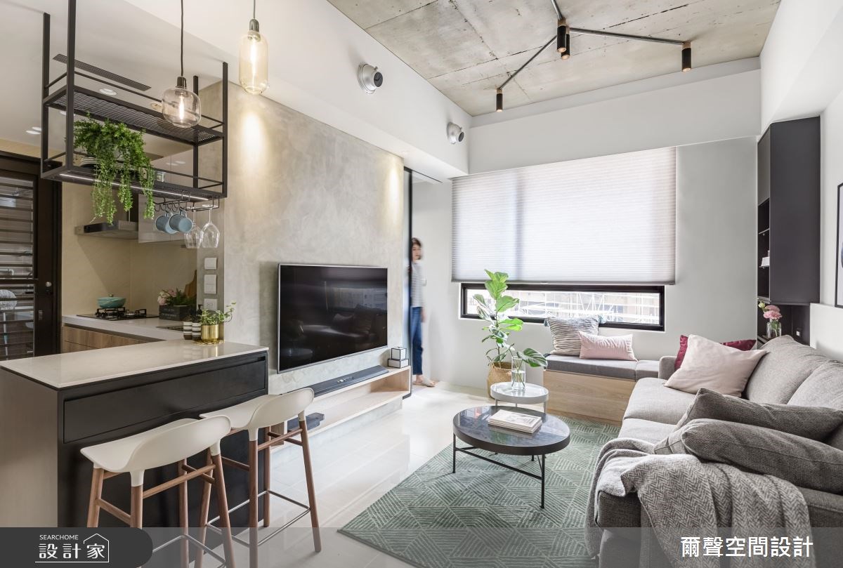 16坪新成屋(5年以下)＿混搭風客廳吧檯案例圖片＿爾聲空間設計＿爾聲_The Harlo之11