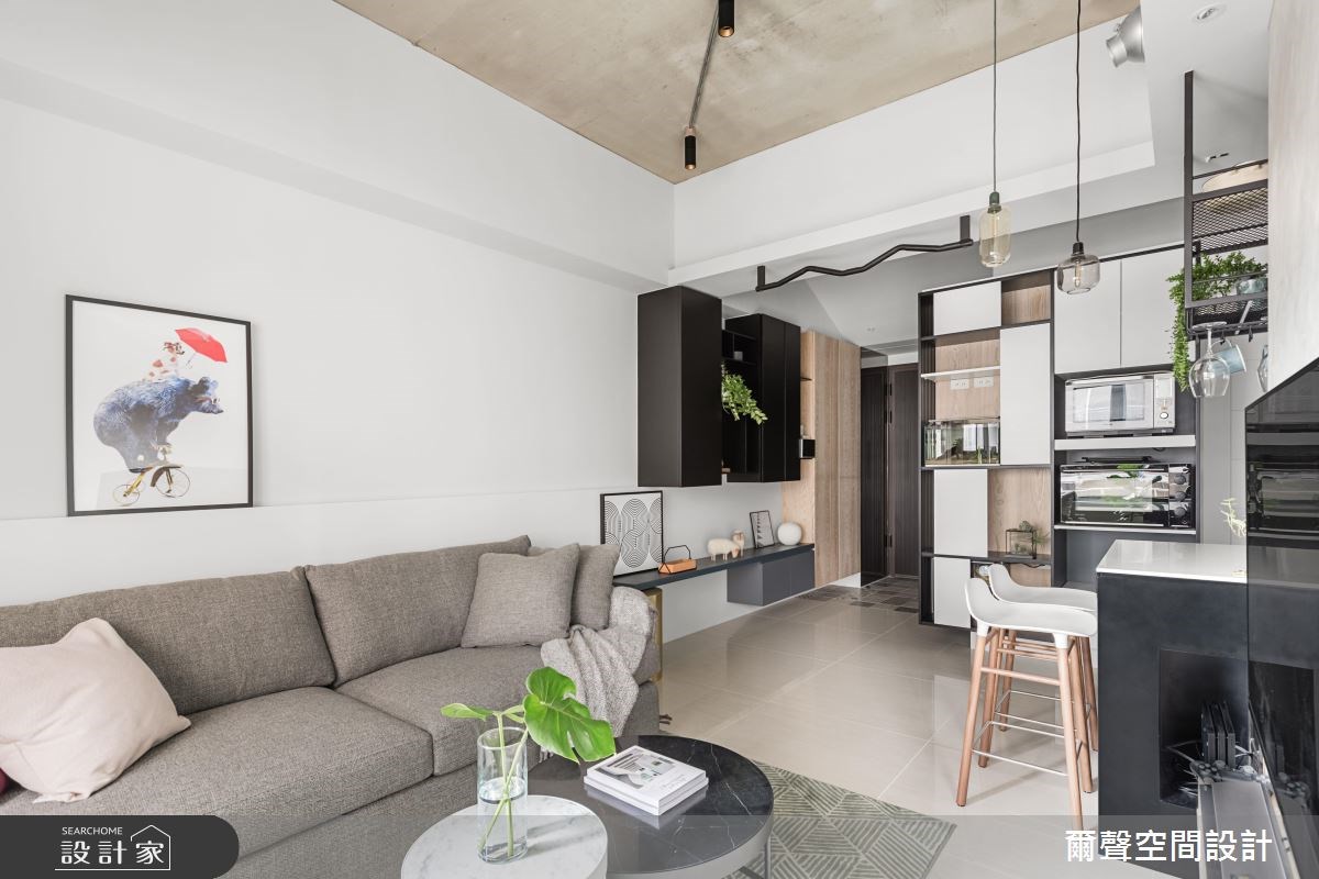16坪新成屋(5年以下)＿混搭風客廳吧檯案例圖片＿爾聲空間設計＿爾聲_The Harlo之16