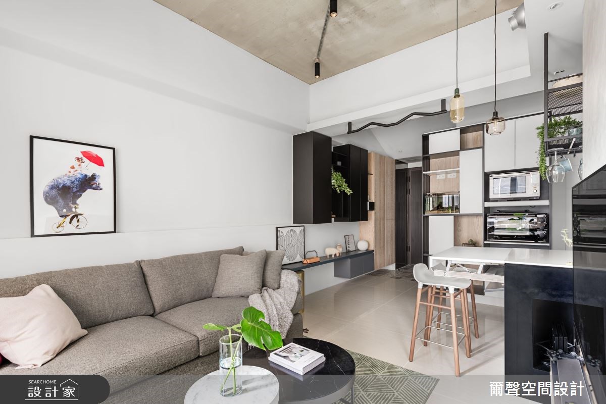 16坪新成屋(5年以下)＿混搭風客廳吧檯案例圖片＿爾聲空間設計＿爾聲_The Harlo之17