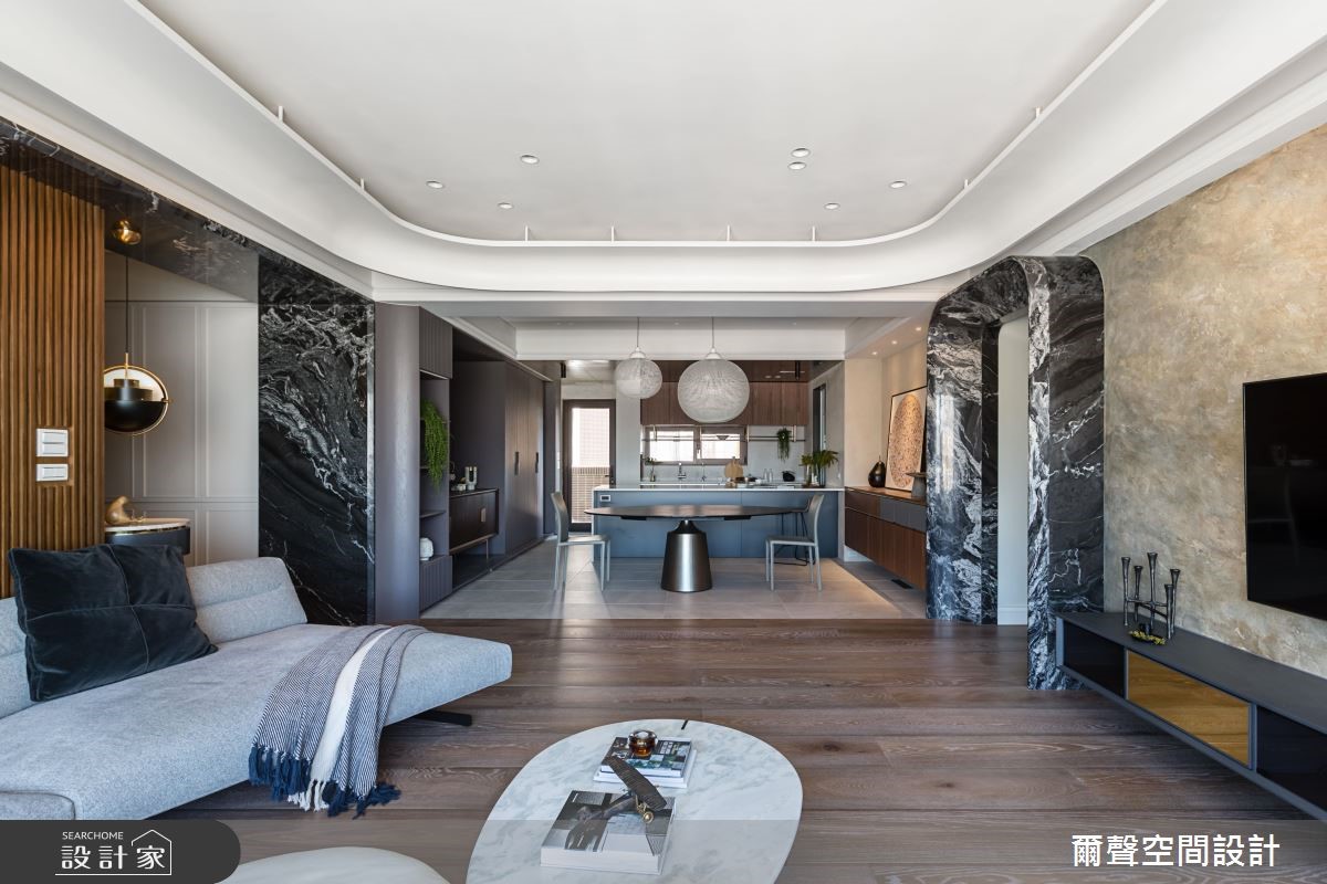 48坪新成屋(5年以下)＿現代風客廳案例圖片＿爾聲空間設計＿爾聲_Dancing Stone 琢磨 舞域之3