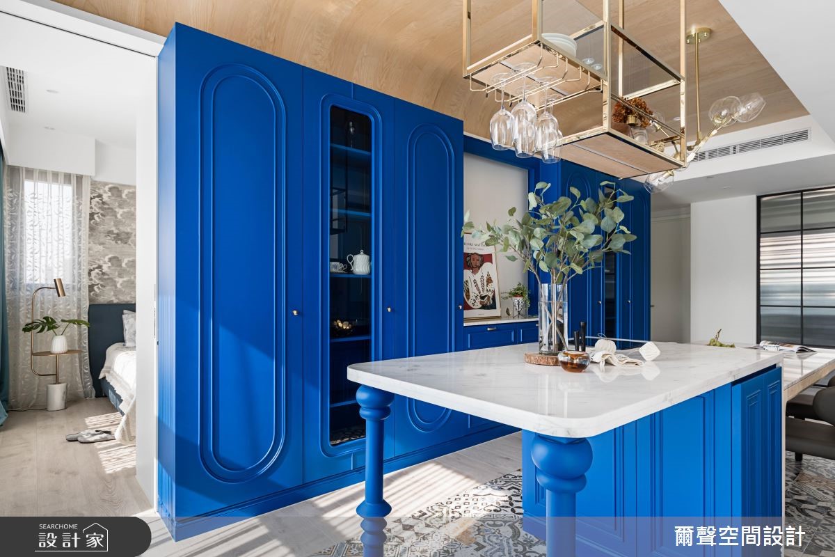 31坪新成屋(5年以下)＿混搭風吧檯案例圖片＿爾聲空間設計＿爾聲_The Memory of Majectic Blue  沁藍.晴山之9