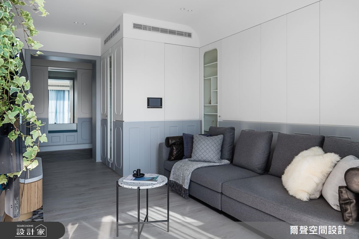 31坪新成屋(5年以下)＿混搭風玄關客廳案例圖片＿爾聲空間設計＿爾聲_The Memory of Majectic Blue  沁藍.晴山之16