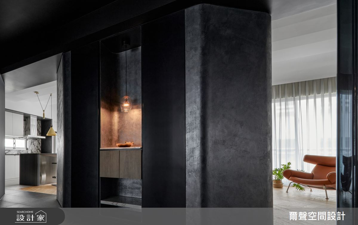54坪新成屋(5年以下)＿混搭風玄關案例圖片＿爾聲空間設計＿爾聲_House of Chiaroscuro 黑白切之3