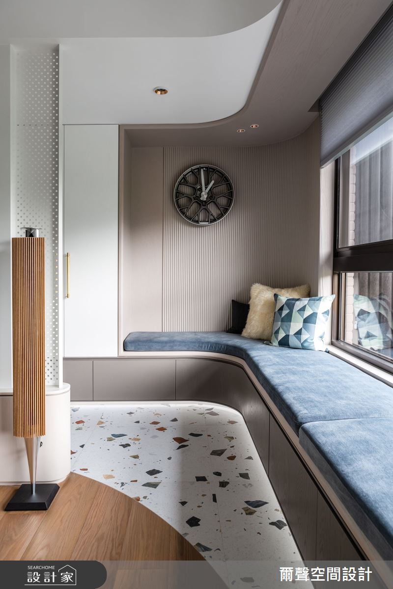 40坪新成屋(5年以下)＿混搭風客廳臥榻案例圖片＿爾聲空間設計＿爾聲_Rink a Blink 庭樹泊舟之4