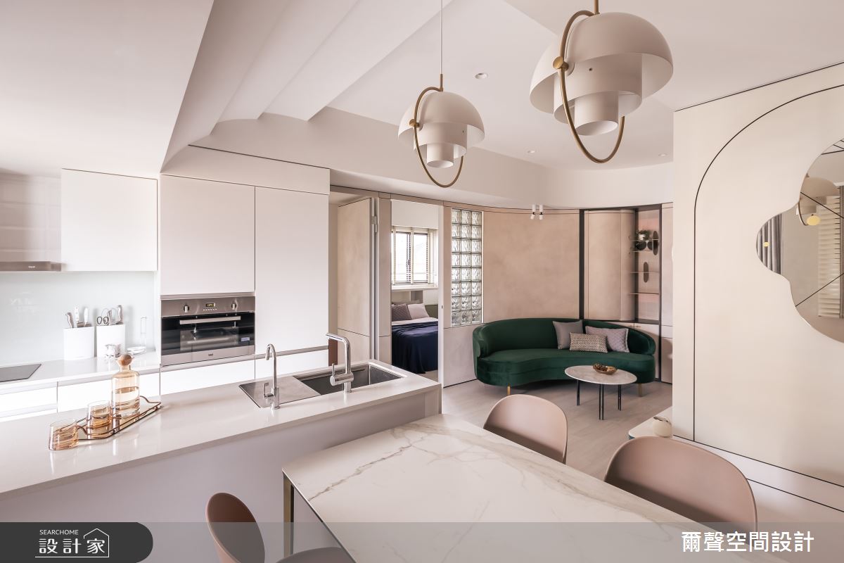 新成屋(5年以下)＿現代法式風客廳餐廳廚房中島案例圖片＿爾聲空間設計＿爾聲_剛剛好之18