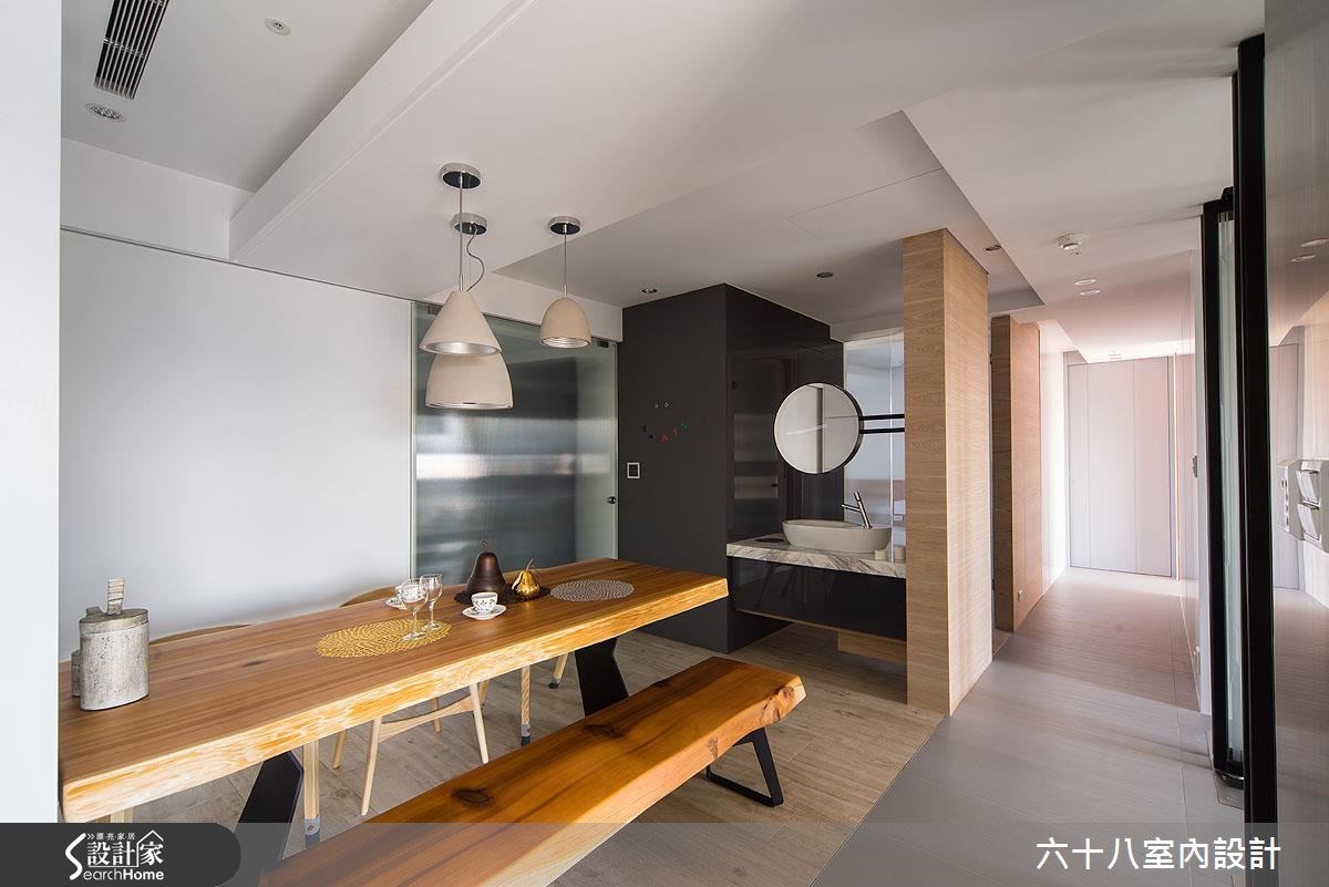 45坪新成屋(5年以下)＿混搭風餐廳浴室走廊案例圖片＿六十八室內設計有限公司＿六十八_01之5