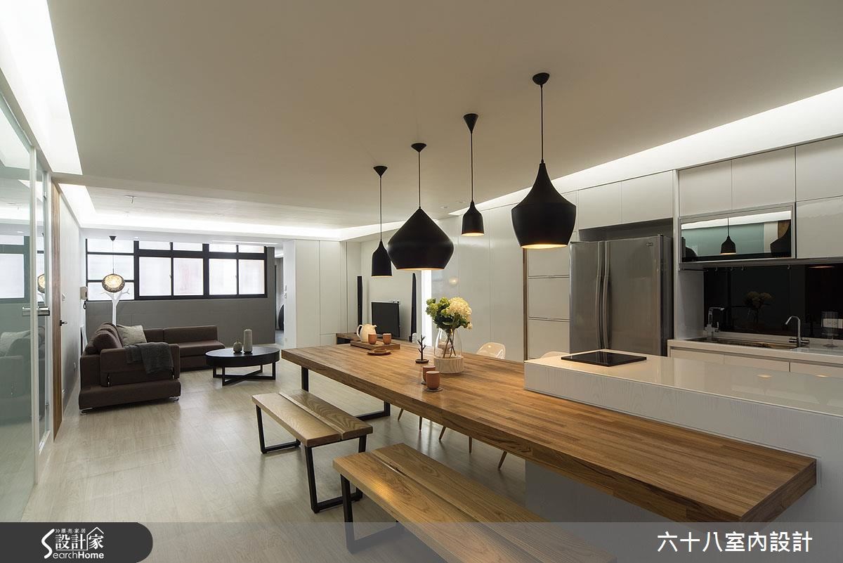 32坪中古屋(5~15年)＿混搭風客廳餐廳廚房吧檯案例圖片＿六十八室內設計有限公司＿六十八_08之9