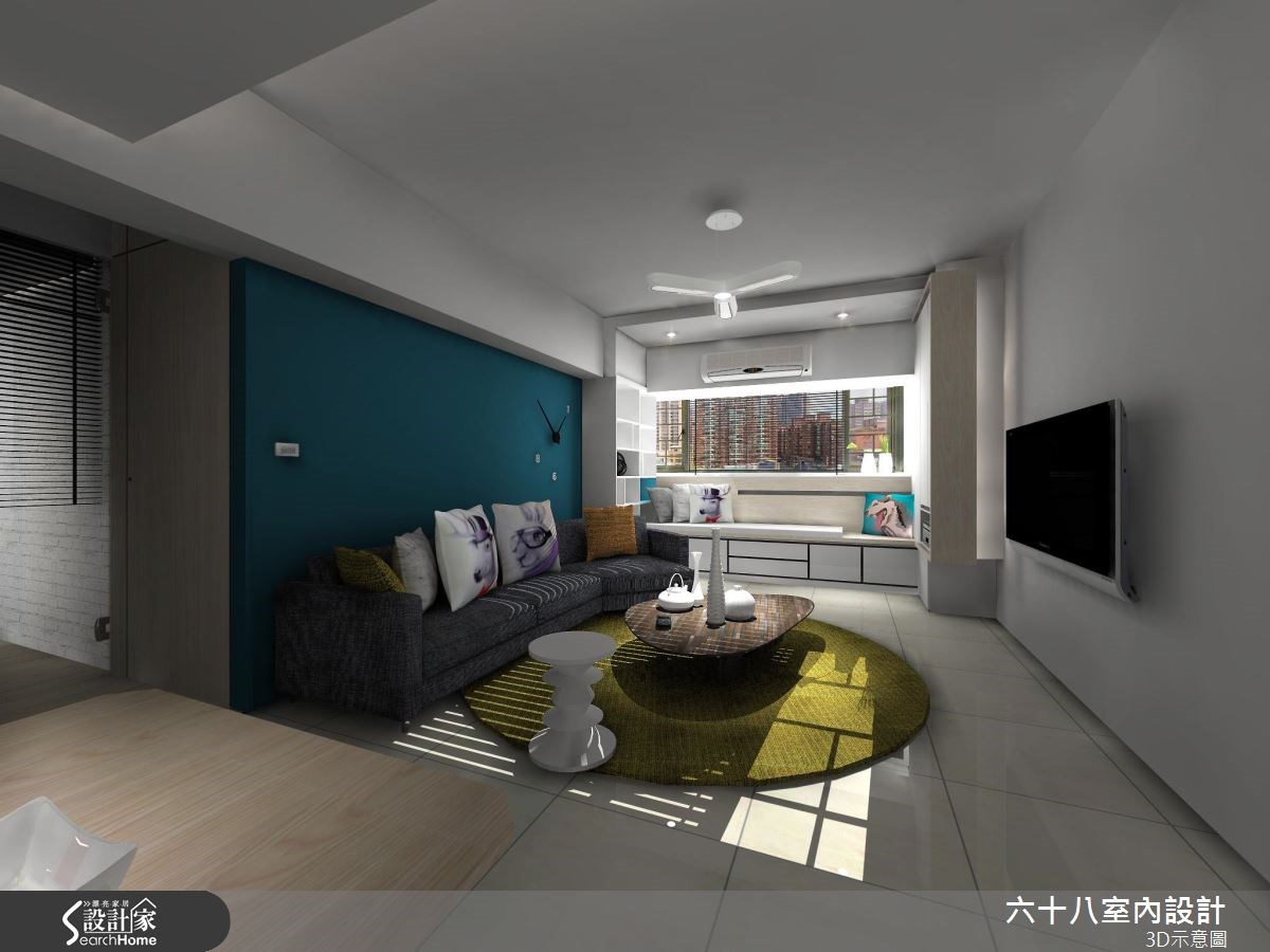 30坪中古屋(5~15年)＿混搭風客廳臥榻案例圖片＿六十八室內設計有限公司＿六十八_10之2