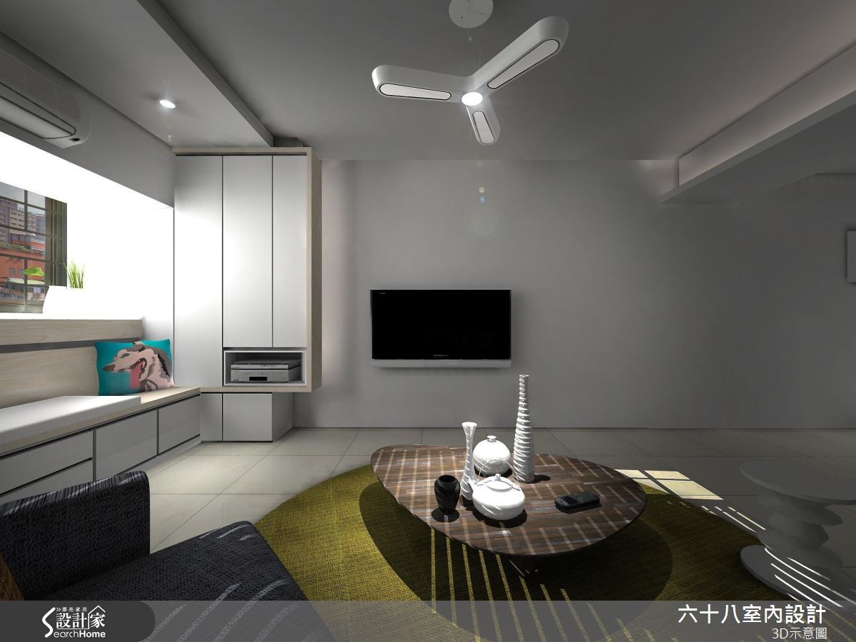 30坪中古屋(5~15年)＿混搭風客廳臥榻案例圖片＿六十八室內設計有限公司＿六十八_10之5