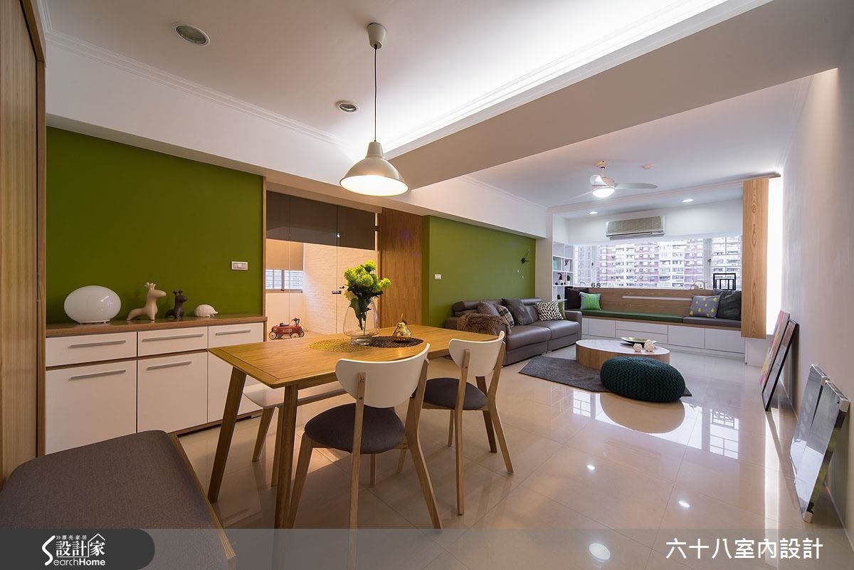 30坪中古屋(5~15年)＿混搭風客廳餐廳臥榻案例圖片＿六十八室內設計有限公司＿六十八_10之15