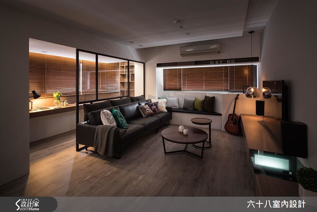 29坪中古屋(5~15年)＿工業風客廳臥榻案例圖片＿六十八室內設計有限公司＿六十八_11之14