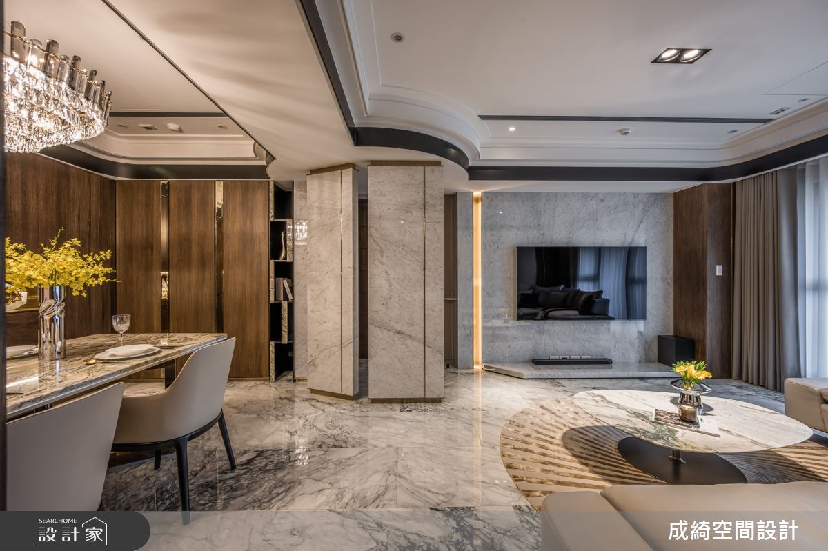 52坪新成屋(5年以下)＿奢華風玄關客廳餐廳案例圖片＿成綺空間設計＿成綺_17之3