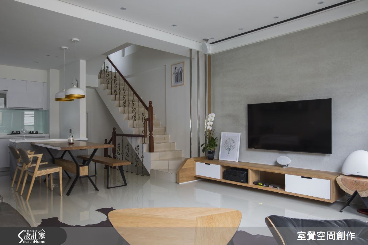30坪新成屋(5年以下)＿現代風客廳餐廳樓梯案例圖片＿室覺空間創作＿室覺_12之9