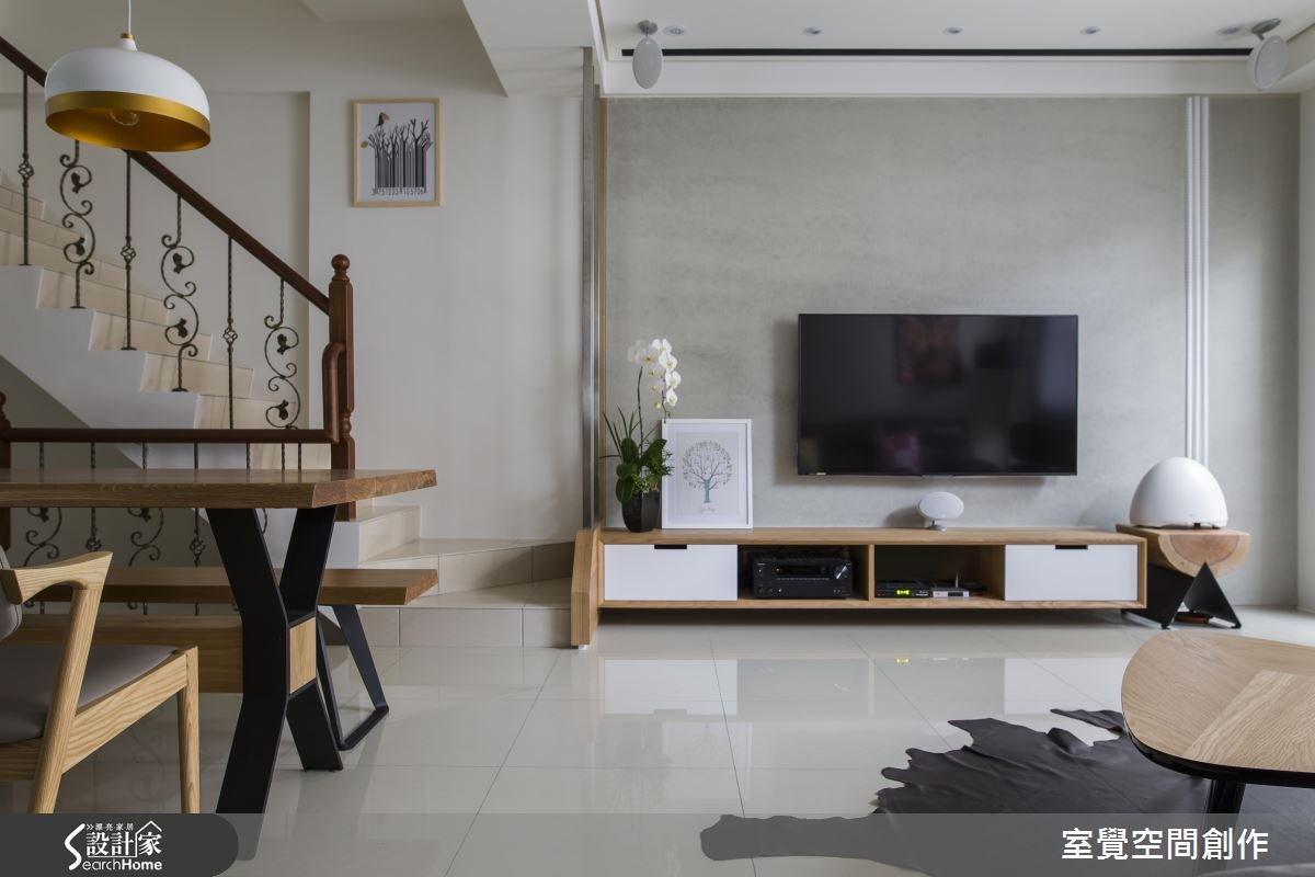 30坪新成屋(5年以下)＿現代風客廳樓梯案例圖片＿室覺空間創作＿室覺_12之10