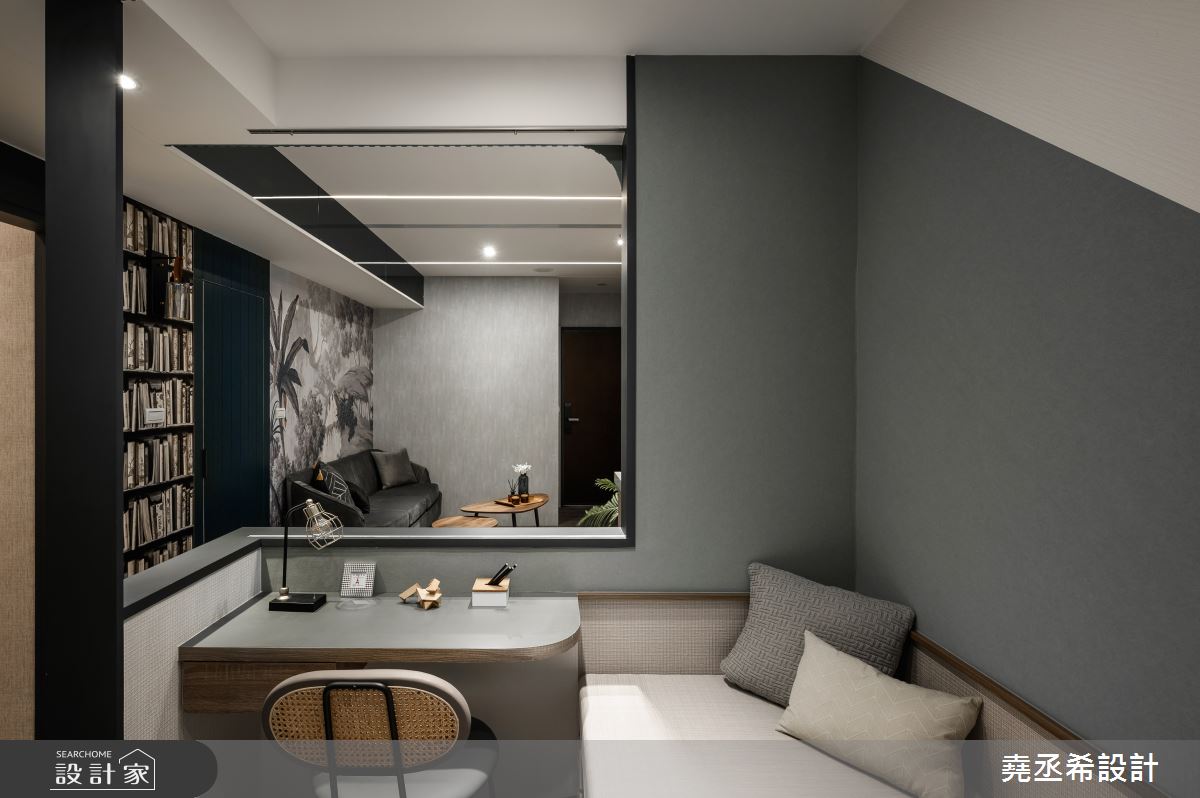 12坪新成屋(5年以下)＿飯店風客廳書房工作區臥榻案例圖片＿堯丞希設計＿堯丞希_75之5
