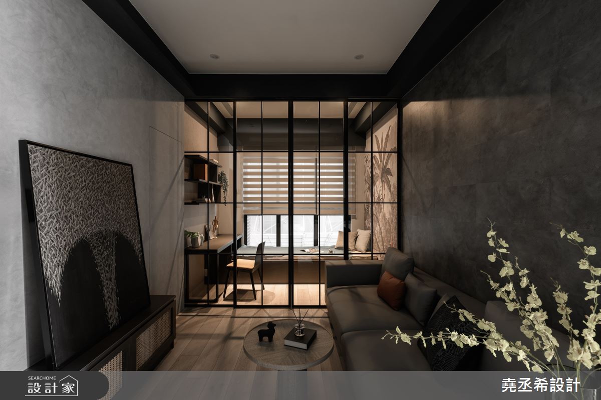 24坪新成屋(5年以下)＿都會叢林風客廳書房臥榻案例圖片＿堯丞希設計＿堯丞希_81之2