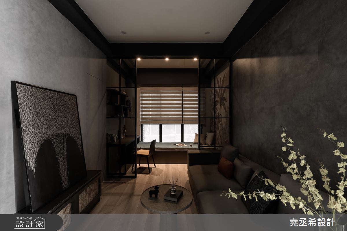24坪新成屋(5年以下)＿都會叢林風客廳書房臥榻案例圖片＿堯丞希設計＿堯丞希_81之3