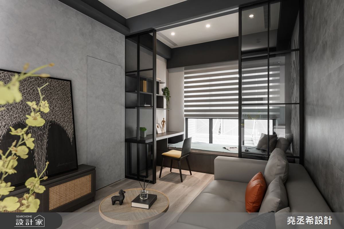 24坪新成屋(5年以下)＿都會叢林風客廳書房臥榻案例圖片＿堯丞希設計＿堯丞希_81之5