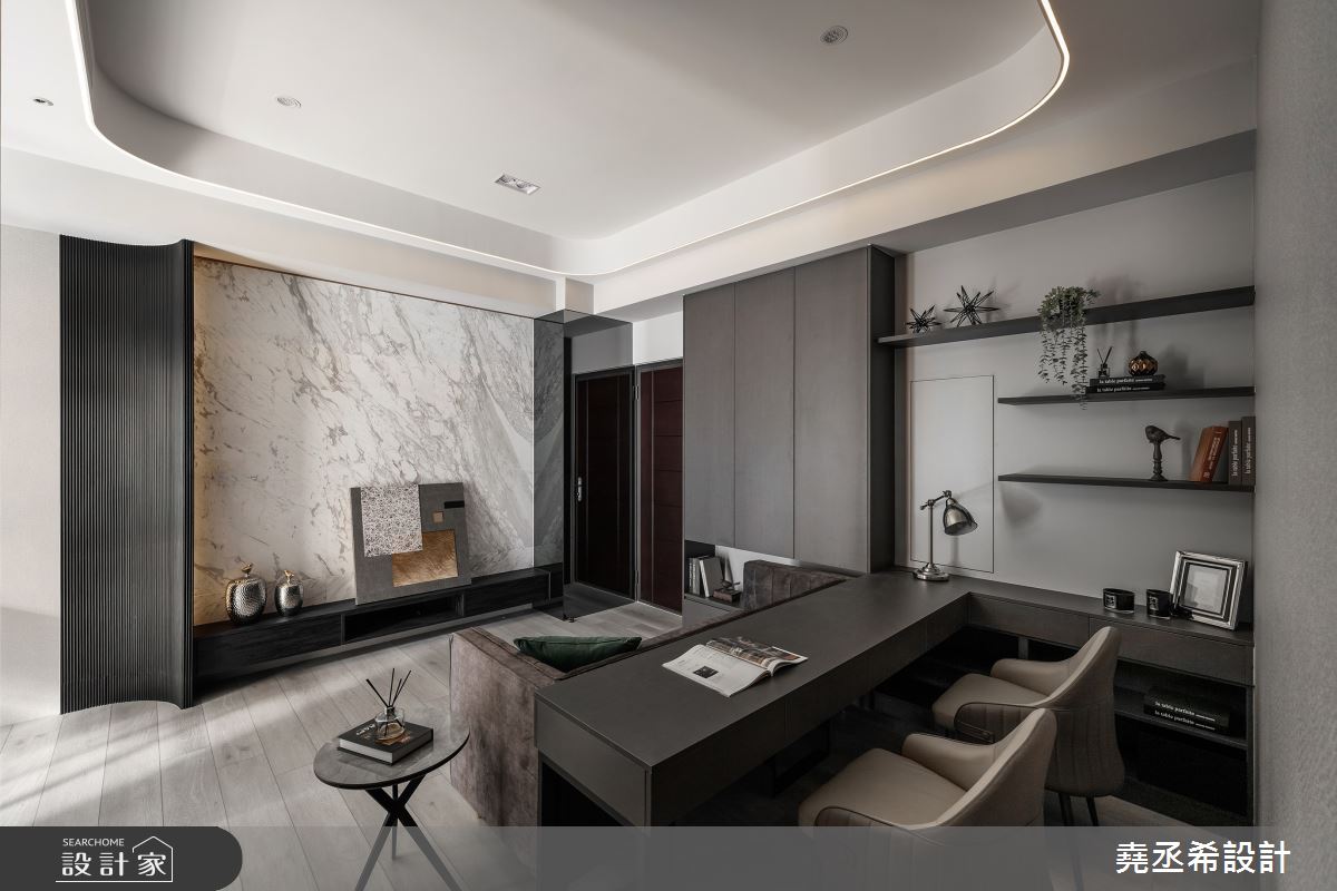 27坪新成屋(5年以下)＿都會叢林風客廳書房案例圖片＿堯丞希設計＿堯丞希_82之5