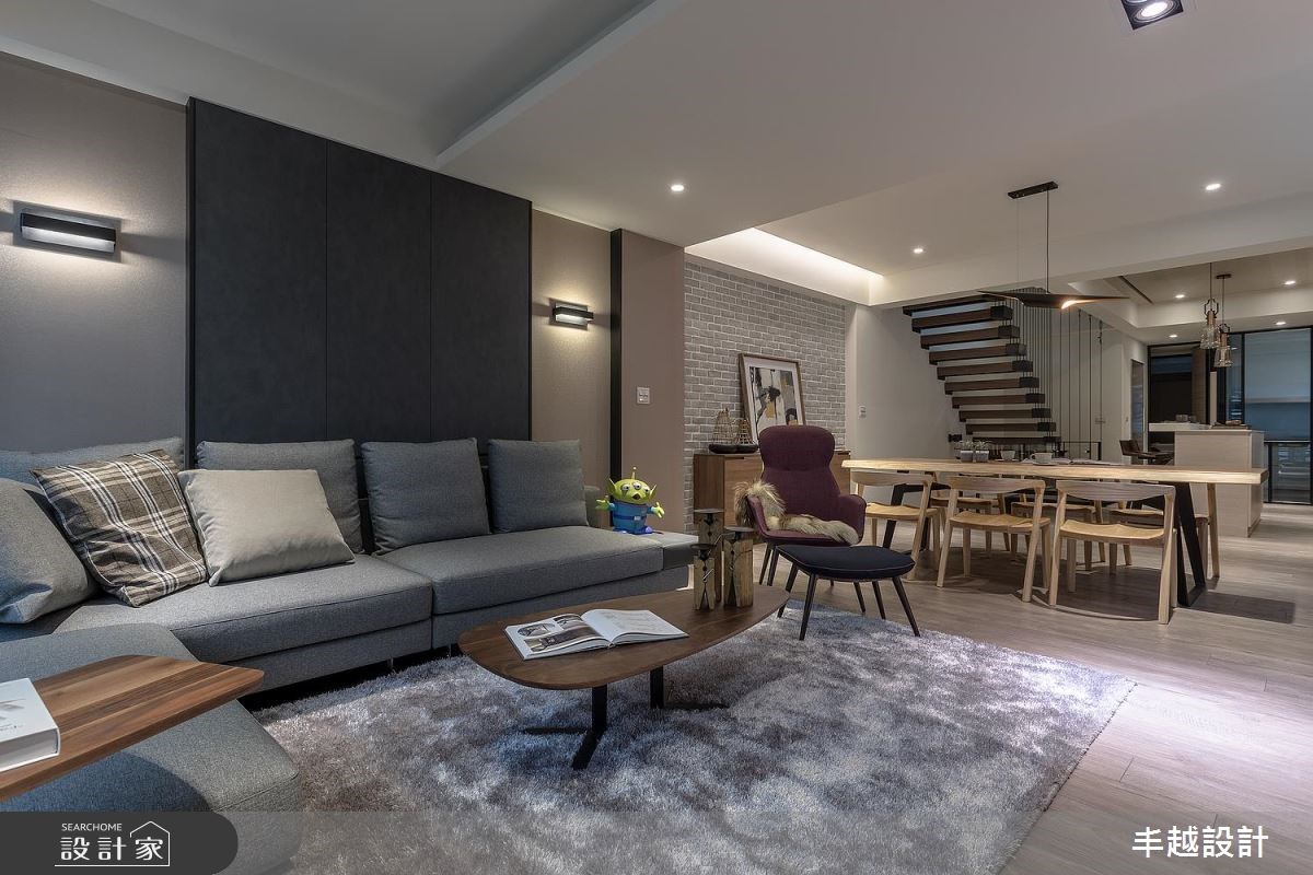 92坪新成屋(5年以下)＿混搭風客廳樓梯案例圖片＿丰越設計＿丰越_21之14